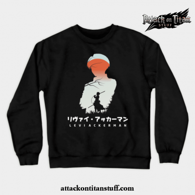 attack on titan levi negative space crewneck sweatshirt black s 283 - Attack On Titan Merch