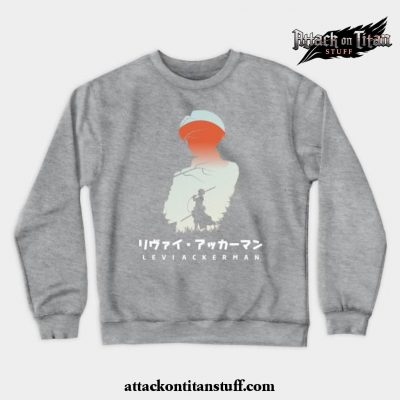 attack on titan levi negative space crewneck sweatshirt gray s 173 - Attack On Titan Merch