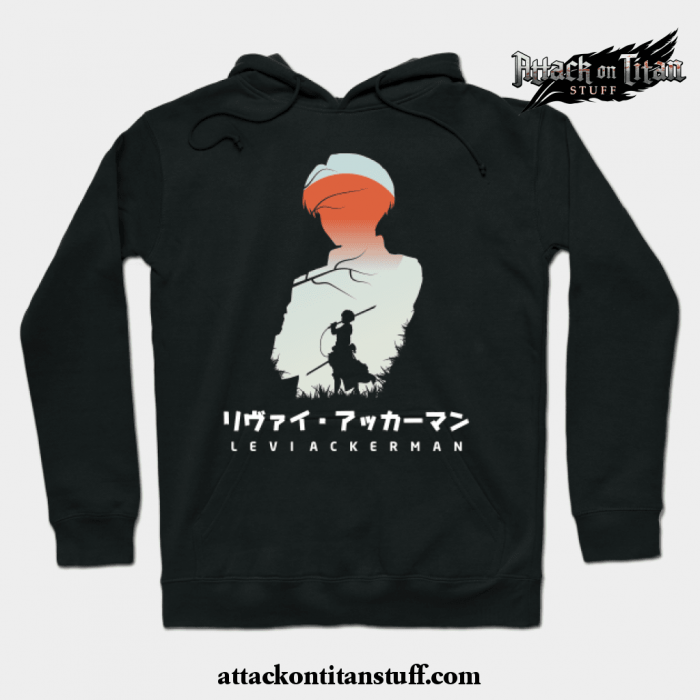 attack on titan levi negative space hoodie black s 202 - Attack On Titan Merch