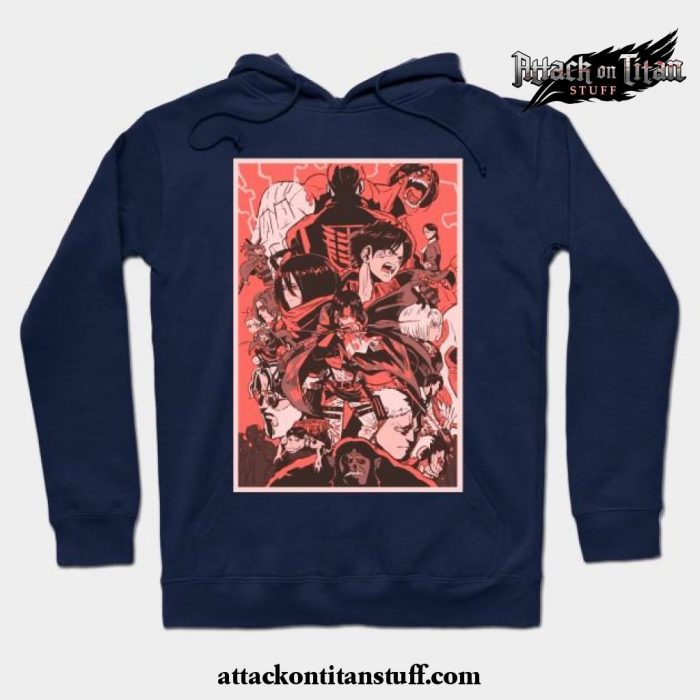 attack on titans design hoodie navy blue s 695 - Attack On Titan Merch