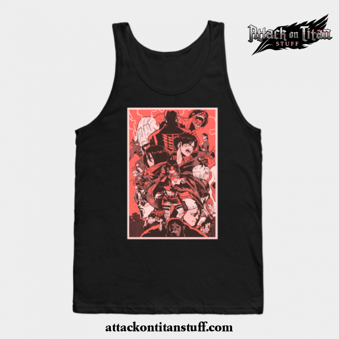 attack on titans design tank top black s 449 - Attack On Titan Merch