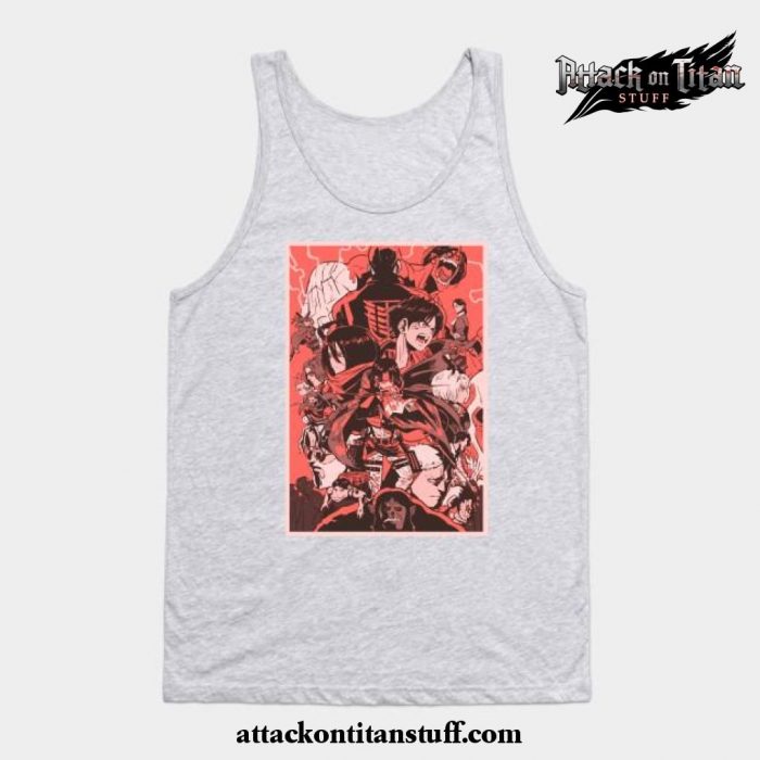 attack on titans design tank top gray s 512 - Attack On Titan Merch