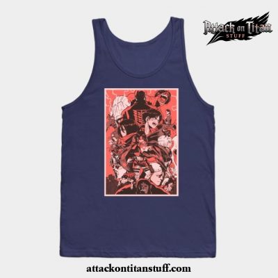 attack on titans design tank top navy blue s 642 - Attack On Titan Merch