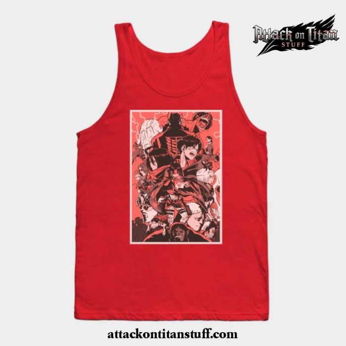 attack on titans design tank top red s 642 - Attack On Titan Merch