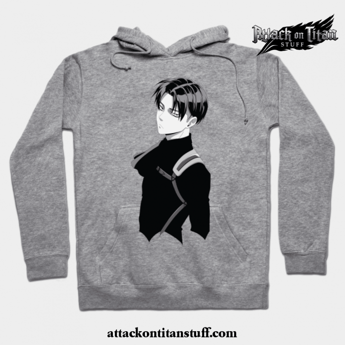 black levi ackerman hoodie gray s 926 - Attack On Titan Merch