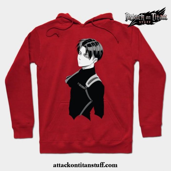 black levi ackerman hoodie red s 637 - Attack On Titan Merch