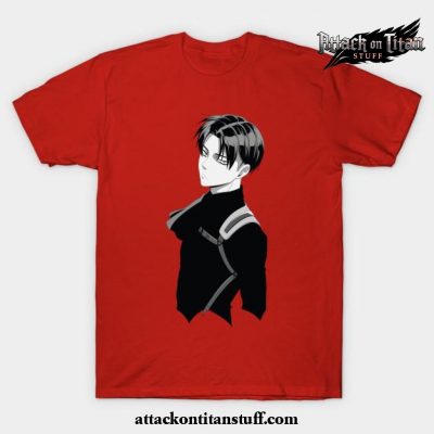 black levi ackerman t shirt red s 565 - Attack On Titan Merch