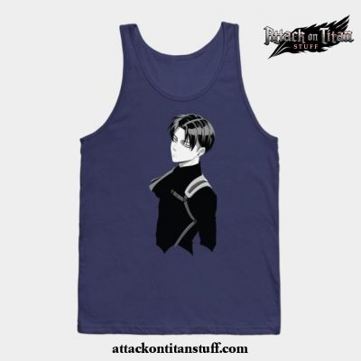 black levi ackerman tank top navy blue s 845 - Attack On Titan Merch