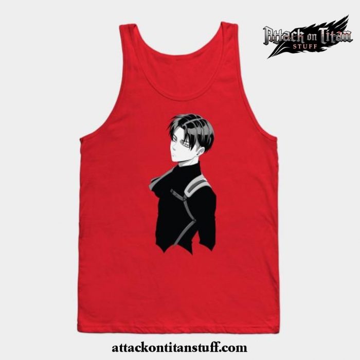 black levi ackerman tank top red s 666 - Attack On Titan Merch