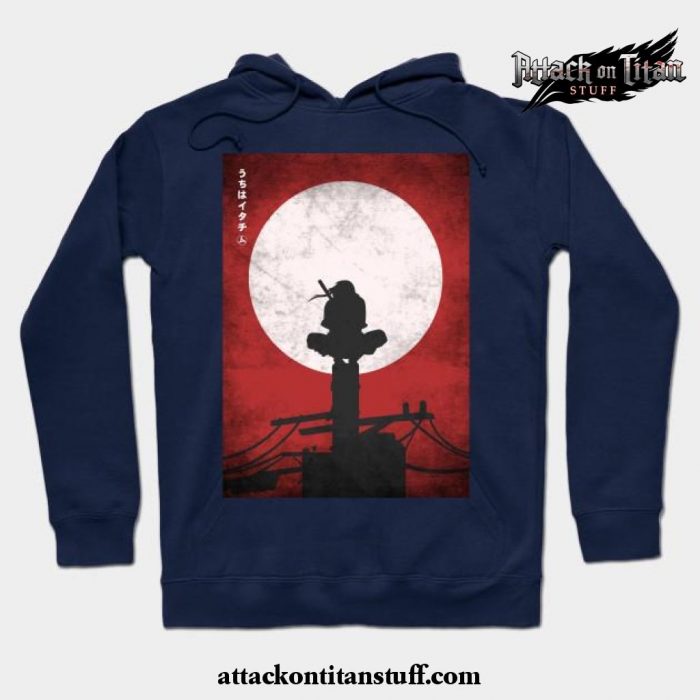 bloody sky hoodie navy blue s 385 - Attack On Titan Merch