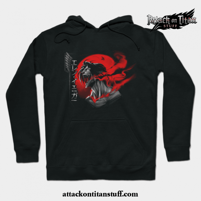 eren aot hoodie black s 652 - Attack On Titan Merch