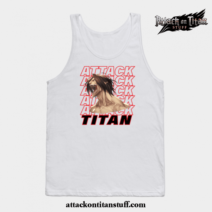 eren jaeger titan scream tank top white s 744 - Attack On Titan Merch