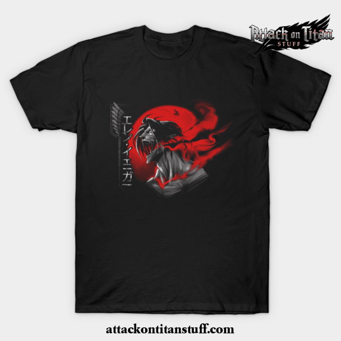 eren t shirt black s 623 - Attack On Titan Merch