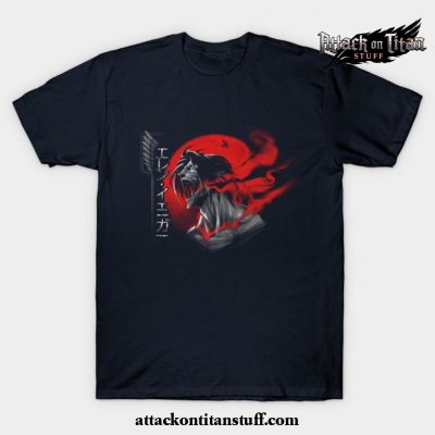 eren t shirt navy blue s 585 - Attack On Titan Merch