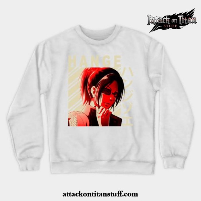 hange zoe crewneck sweatshirt white s 226 - Attack On Titan Merch