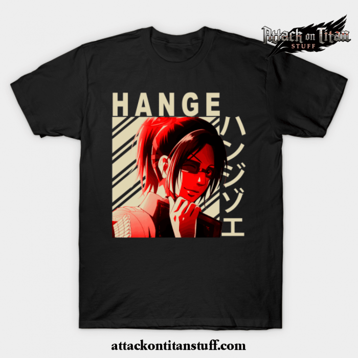 hange zoe t shirt black s 639 - Attack On Titan Merch