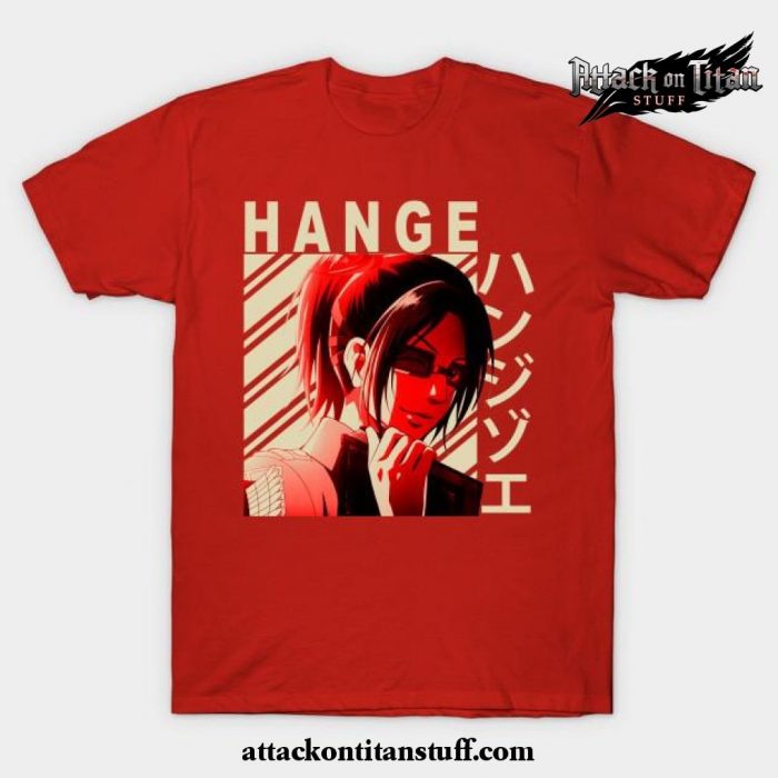 hange zoe t shirt red s 610 - Attack On Titan Merch