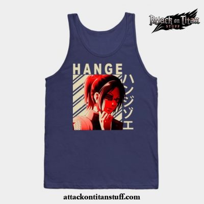 hange zoe tank top navy blue s 765 - Attack On Titan Merch