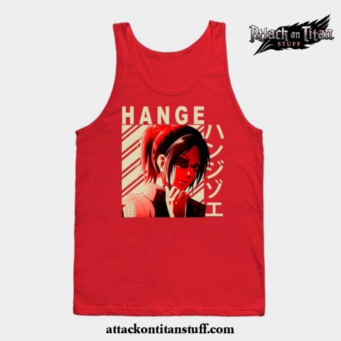 hange zoe tank top red s 331 - Attack On Titan Merch