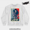 levi ackerman poster crewneck sweatshirt white s 688 - Attack On Titan Merch