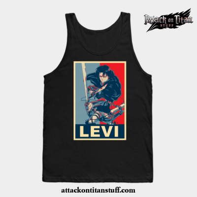 levi ackerman poster tank top black s 478 - Attack On Titan Merch