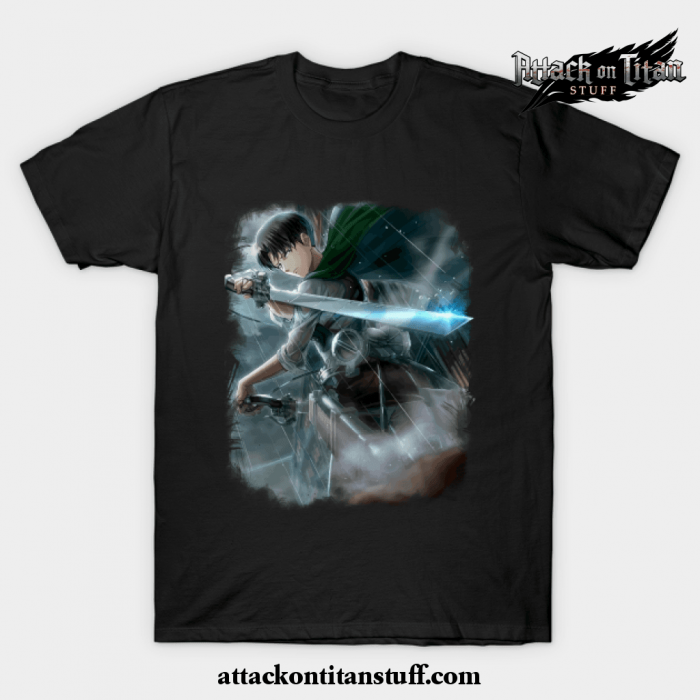 levi ackerman t shirt black s 775 - Attack On Titan Merch