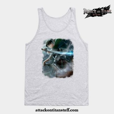 levi ackerman with sword tank top gray s 882 - Attack On Titan Merch