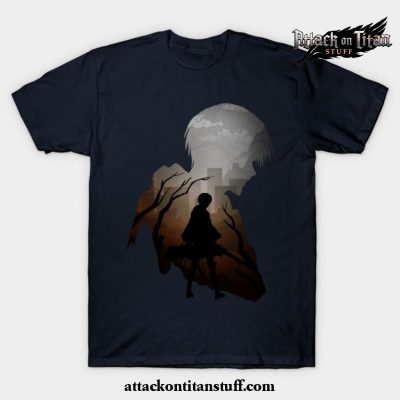 levi aot t shirt navy blue s 361 - Attack On Titan Merch