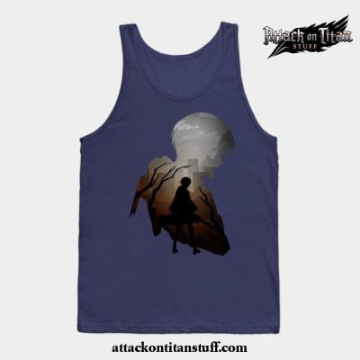 levi aot tank top navy blue s 971 - Attack On Titan Merch