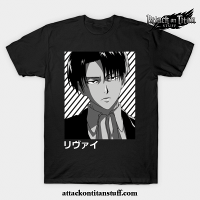 levi cool face t shirt black s 220 - Attack On Titan Merch