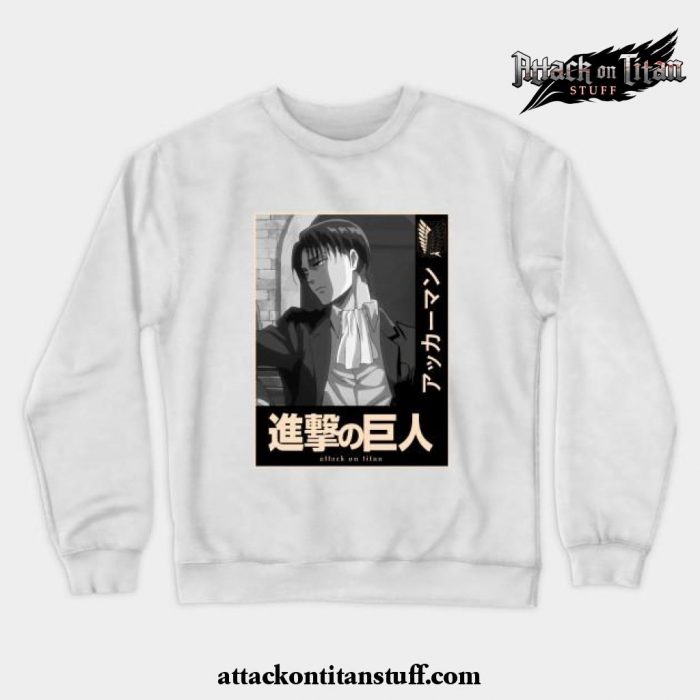 levi crewneck sweatshirt white s 238 - Attack On Titan Merch