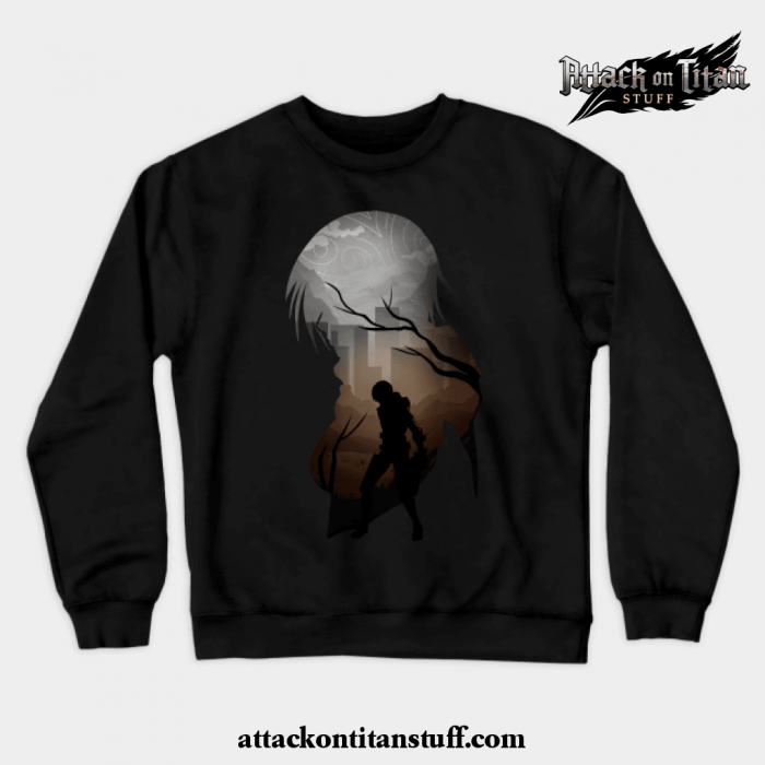 mikasa aot crewneck sweatshirt black s 357 - Attack On Titan Merch