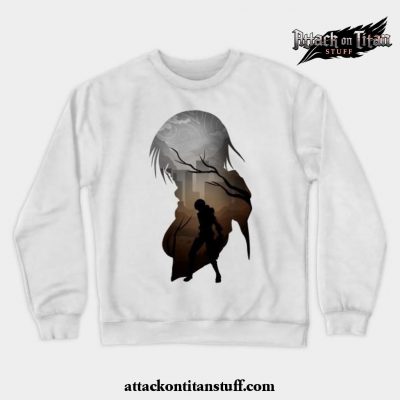 mikasa aot crewneck sweatshirt white s 144 - Attack On Titan Merch