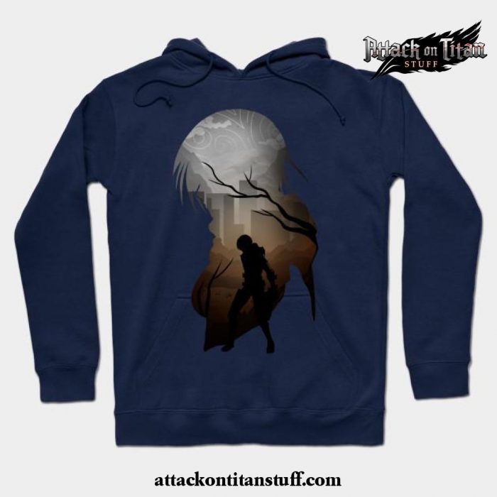 mikasa aot hoodie navy blue s 947 - Attack On Titan Merch