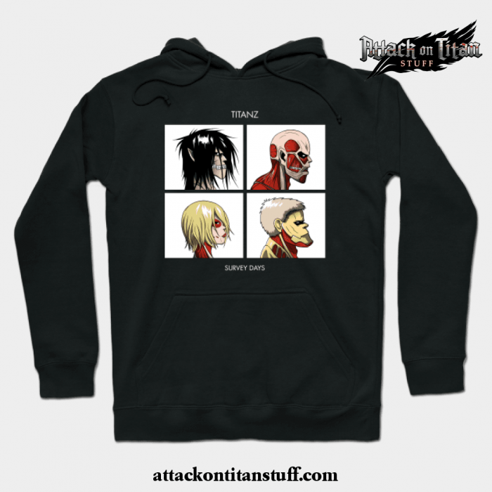 titan days hoodie black s 708 - Attack On Titan Merch