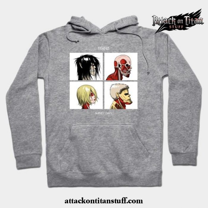 titan days hoodie gray s 307 - Attack On Titan Merch