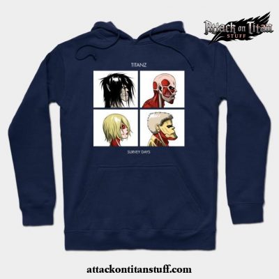 titan days hoodie navy blue s 323 - Attack On Titan Merch