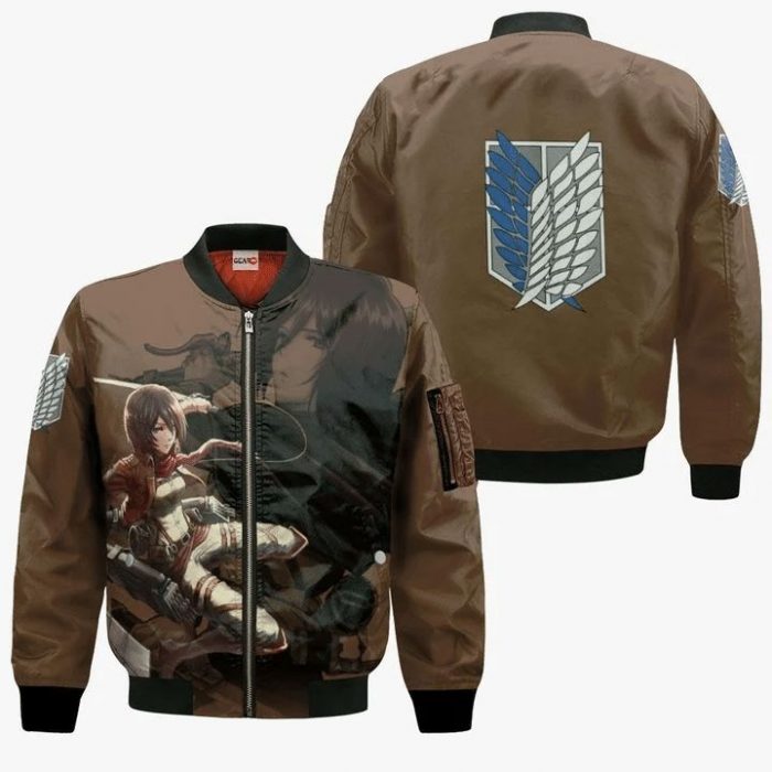 AOT Mikasa Ackerman Attack On Titan Anime Manga 3D Bomber - Attack On Titan Merch