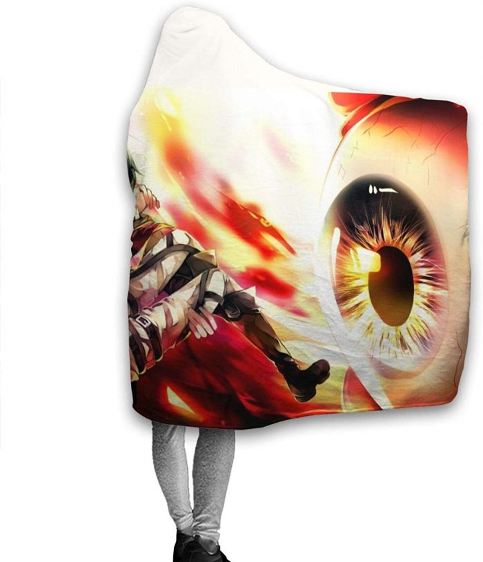 anime attack on titan hooded blanket 13 - Attack On Titan Merch