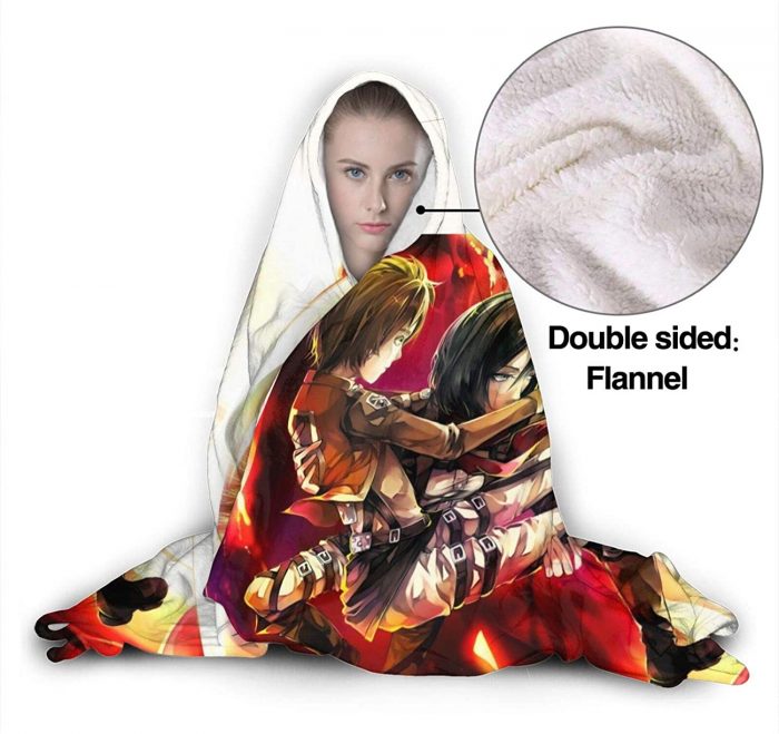 anime attack on titan hooded blanket 14 - Attack On Titan Merch