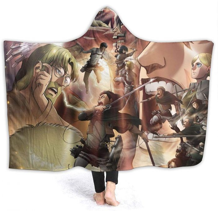 anime attack on titan hooded blanket fleece flannel wearable super soft b 1 - Attack On Titan Merch