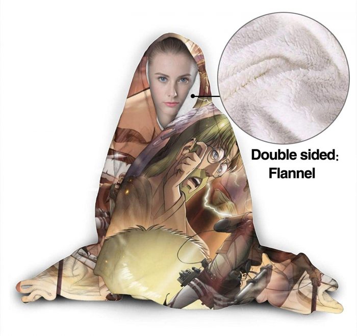 anime attack on titan hooded blanket fleece flannel wearable super soft b 5 - Attack On Titan Merch