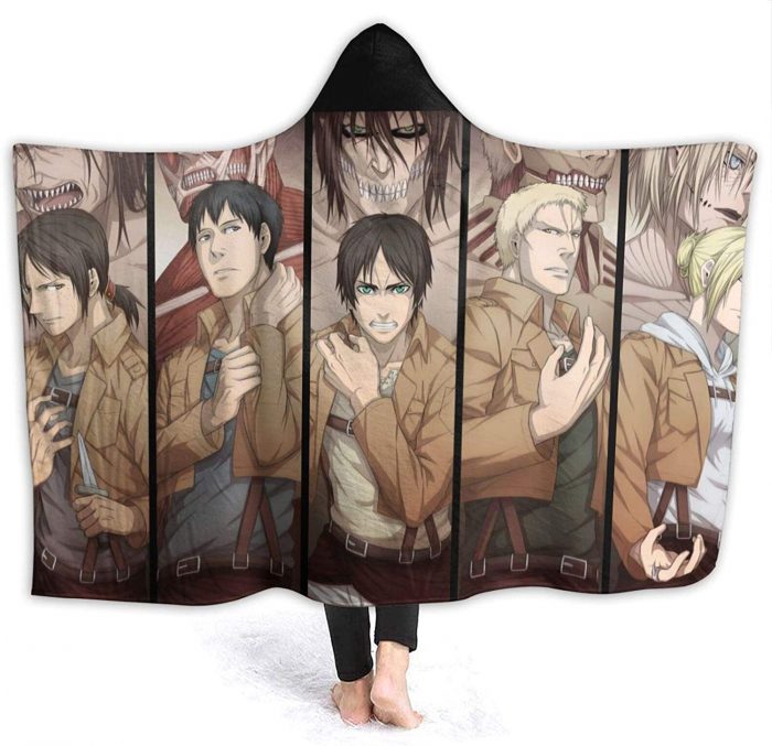 anime attack on titan hooded blanket levi ackerman sword flannel blanket 6 - Attack On Titan Merch