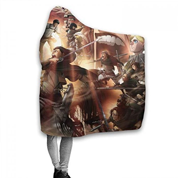 anime attack on titan hooded blanket manga flannel hooded cloak 2 - Attack On Titan Merch