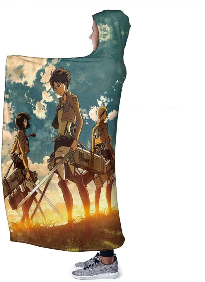 attack on titan hooded blanket anime blankets 9 - Attack On Titan Merch