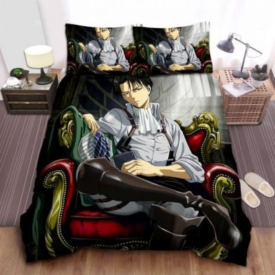 attack on titan levi ackerman in the survey corps uniform bed sheet spread comforter duvet cover bedding sets 1621834994 510x510 1 - Attack On Titan Merch