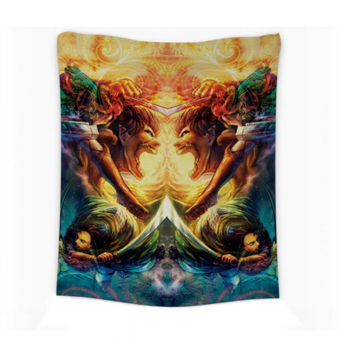 Trippy Attack on Titan Tapestry Vertical MAIN Mockup 800x800 1 - Attack On Titan Merch