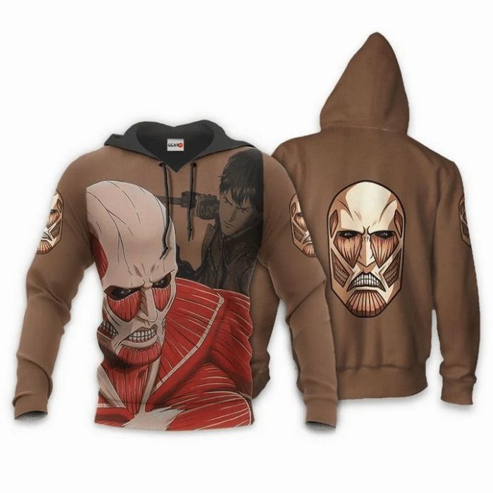 aot giant titan attack on titan anime manga 3d zip hoodiecghnm - Attack On Titan Merch