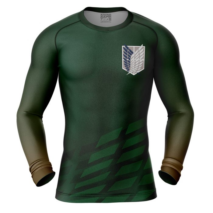 Attack on titan Compression Shirt Rash Guard front - Attack On Titan Merch