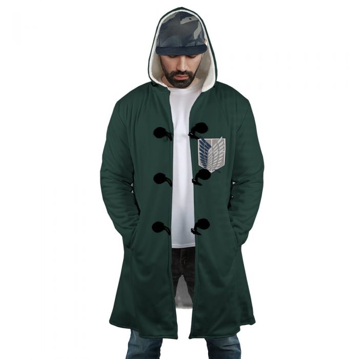 Scouting Regiment Attack on Titan AOP Hooded Cloak Coat FRONT Mockup - Attack On Titan Merch